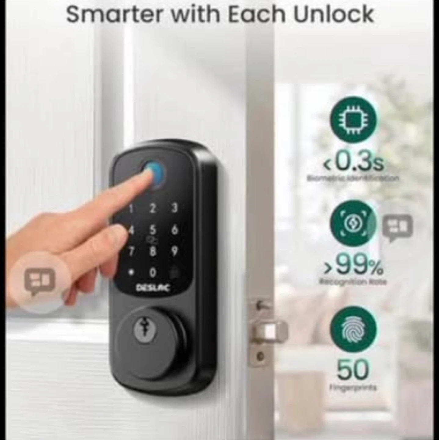 DESLAC Smart Door Lock with Keypad and Fingerprint - photo 4