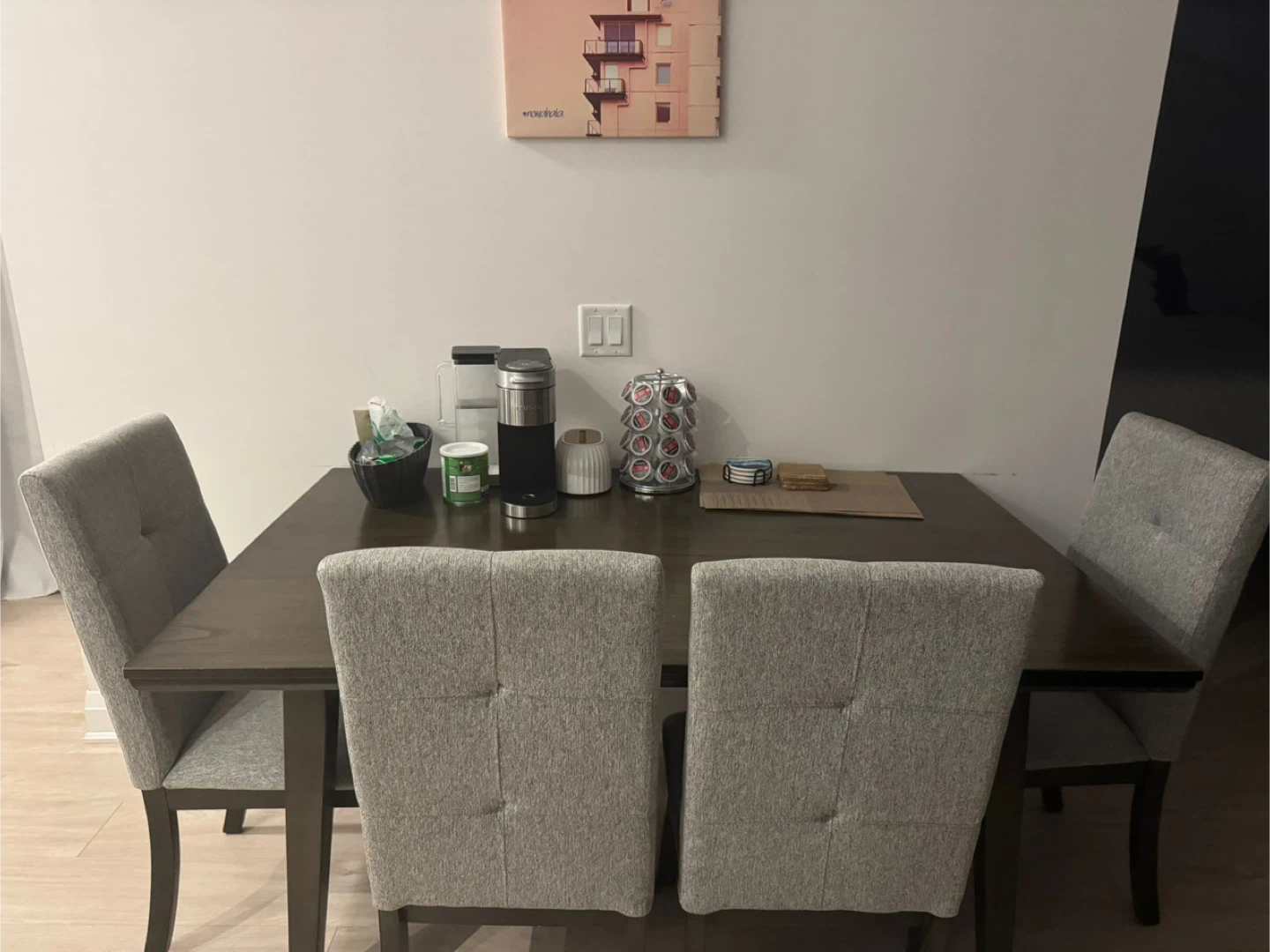 Grey Upholstered Dining Chairs (Set of 4)