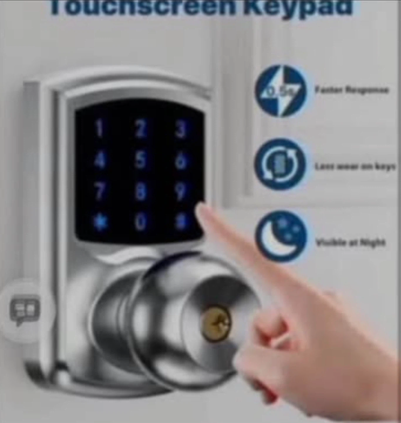 Hidalife Touchscreen Keyless Entry Door Lock - Satin Nickel