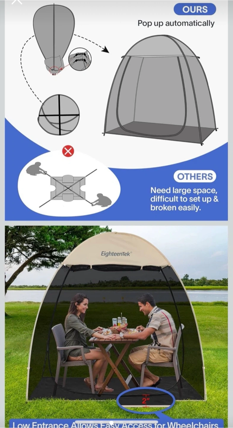 EighteenTek Mosquito Tent Pop-Up Outdoor Sun Shade Shelter - photo 5