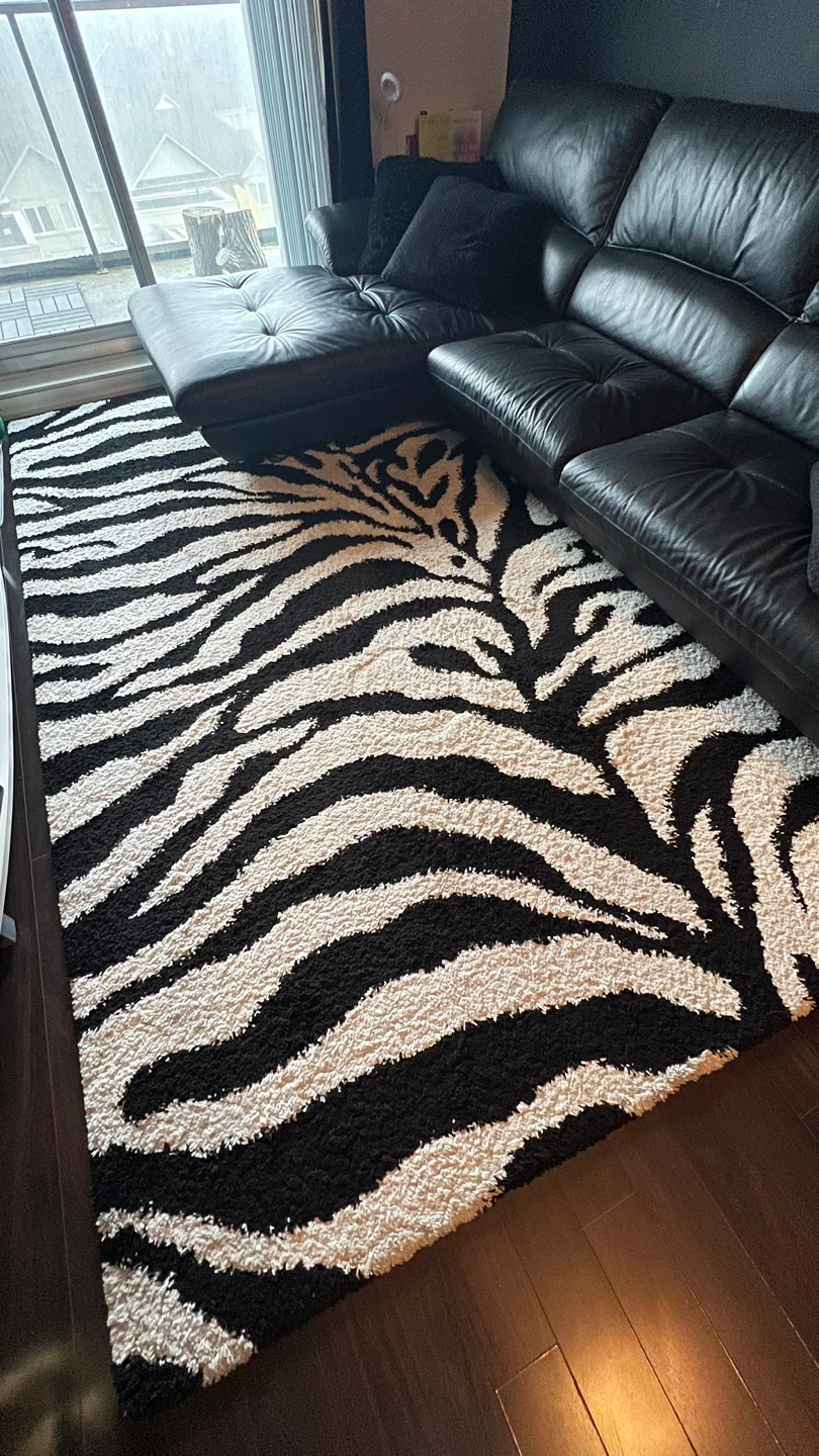 Colton Shag Performance Animal Print Rug - Zebra - photo 3