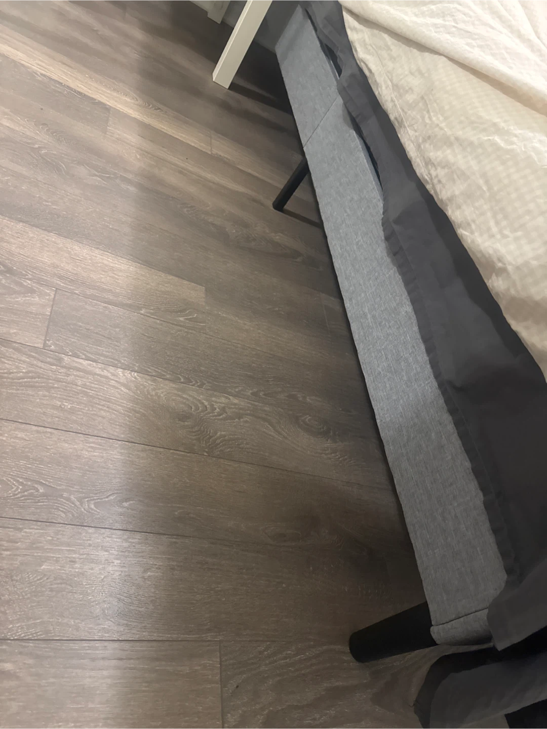 Queen Size Grey Fabric Bed Frame with Headboard - photo 3