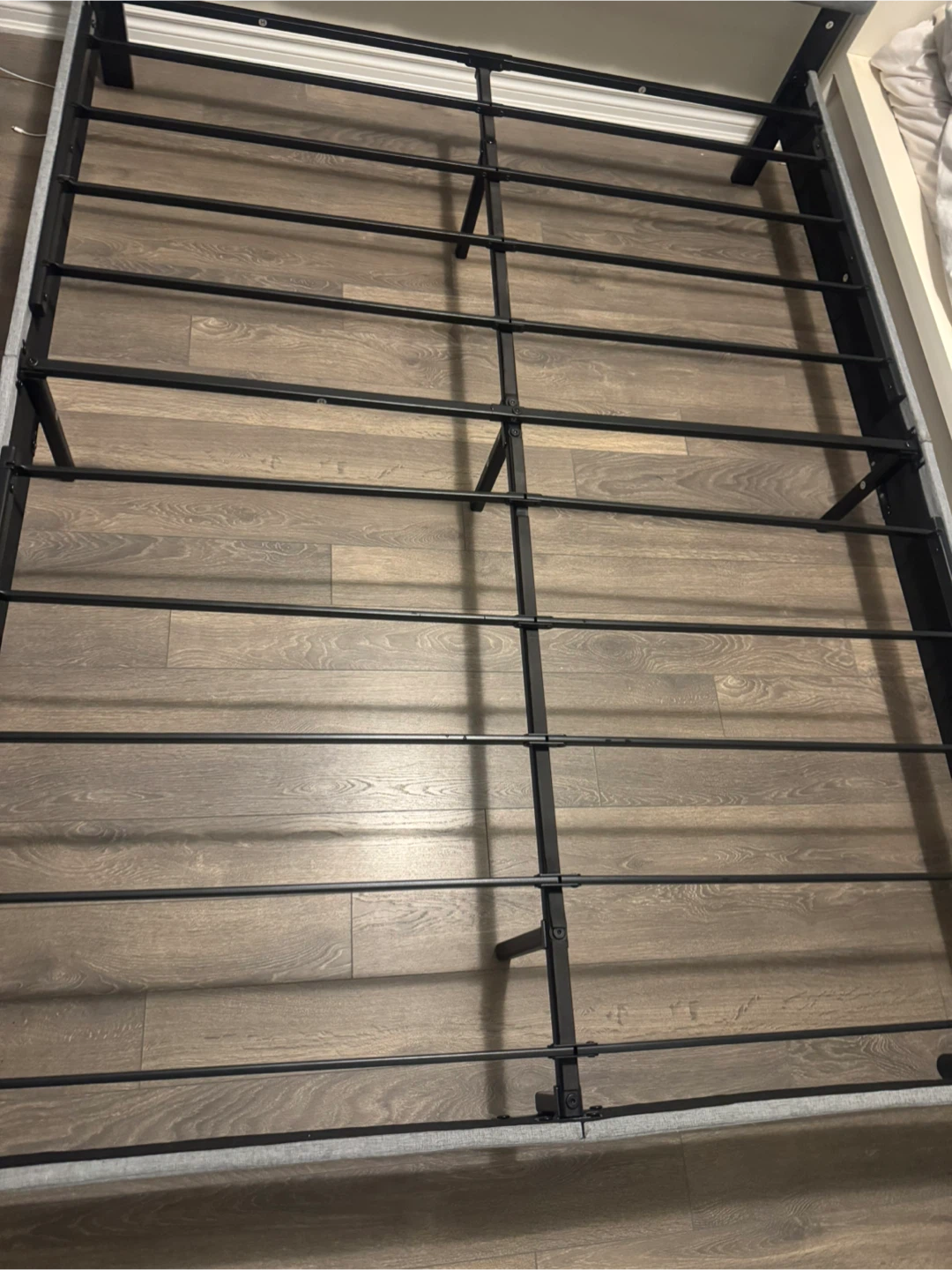 Queen Size Grey Fabric Bed Frame with Headboard - photo 4