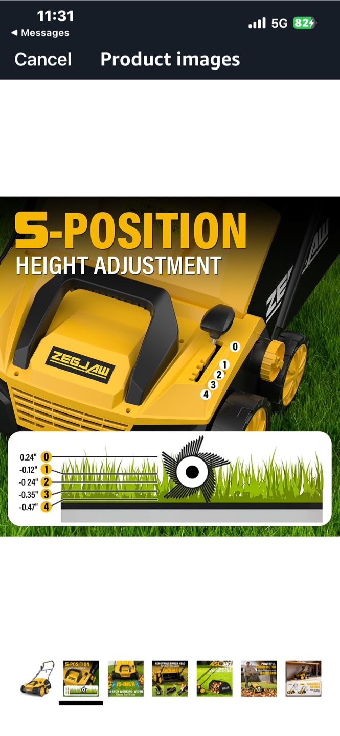 Zegjaw 15-Inch Electric Lawn Dethatcher - photo 4