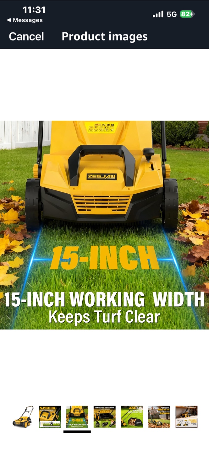 Zegjaw 15-Inch Electric Lawn Dethatcher - photo 3