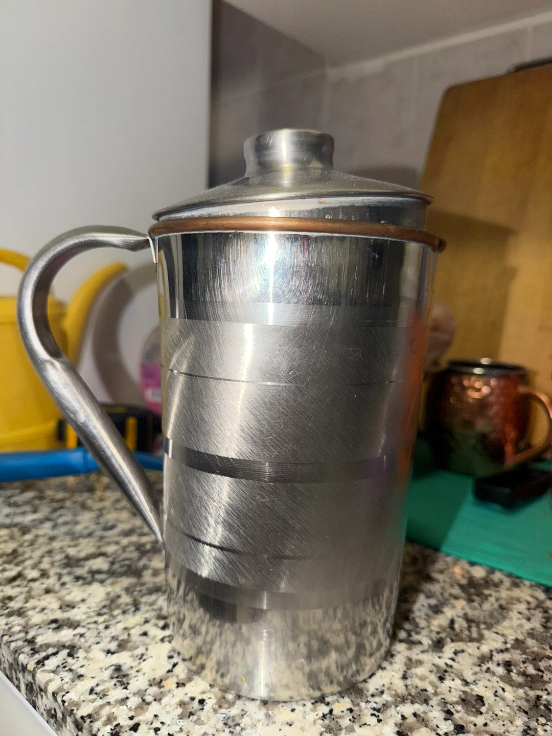 Copper Stainless Steel Water Pitcher with Lid