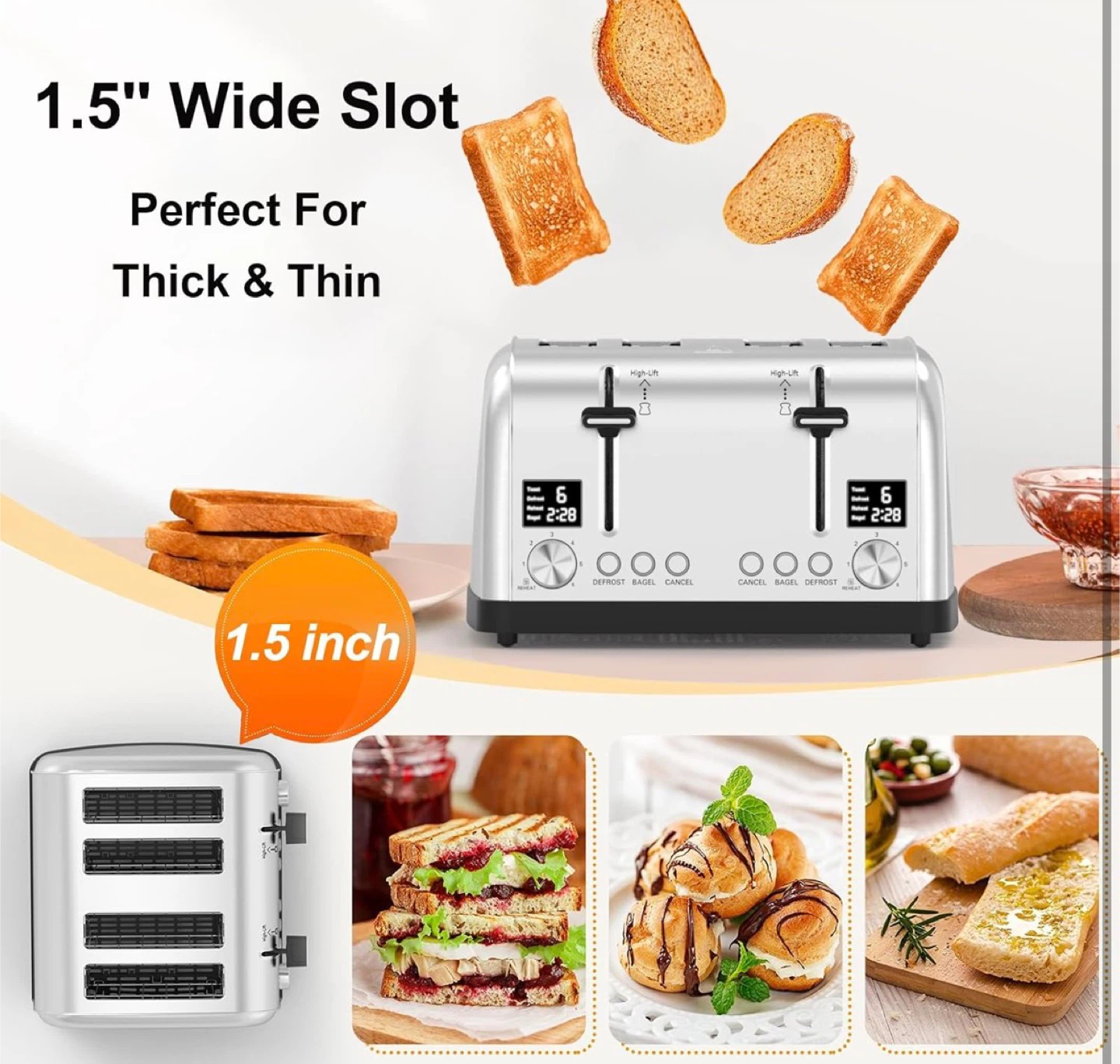 4-Slice Stainless Steel Toaster - photo 5