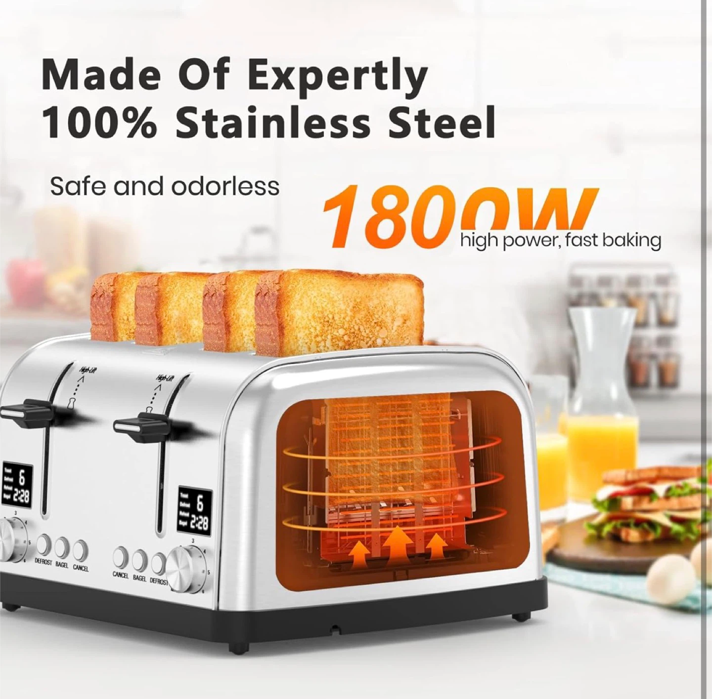 4-Slice Stainless Steel Toaster - photo 4