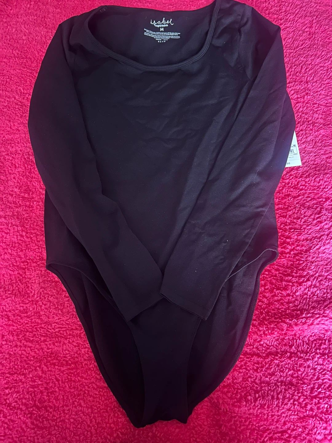 Isabel Maternity Black Long Sleeve Bodysuit Size M