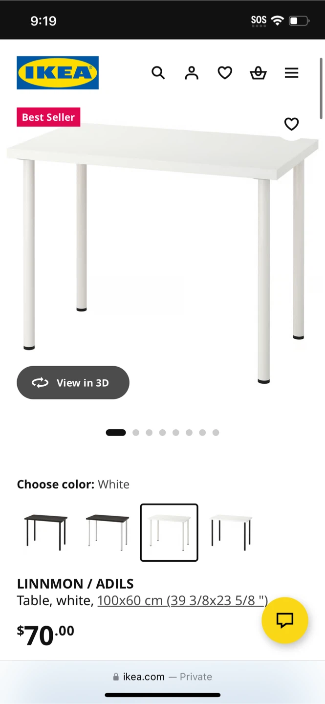 IKEA LINNMON / ADILS White Table 100x60 cm - photo 4