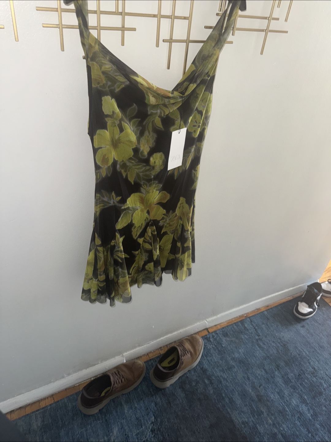 ZARA Floral Mesh Mini Dress - photo 2