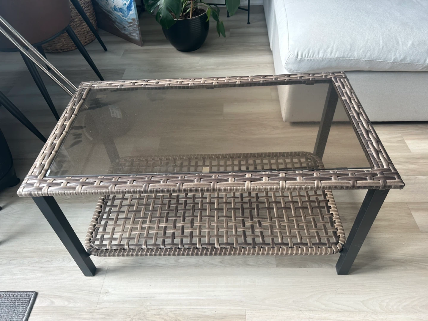 Wicker Loveseat with Cushions and Coffee Table Set - photo 2
