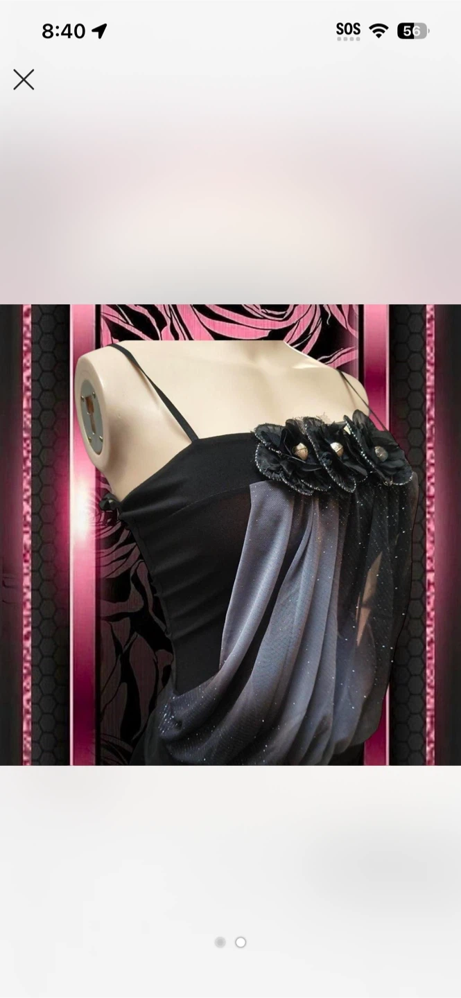 Black Sheer Embellished Strappy Dress - photo 2