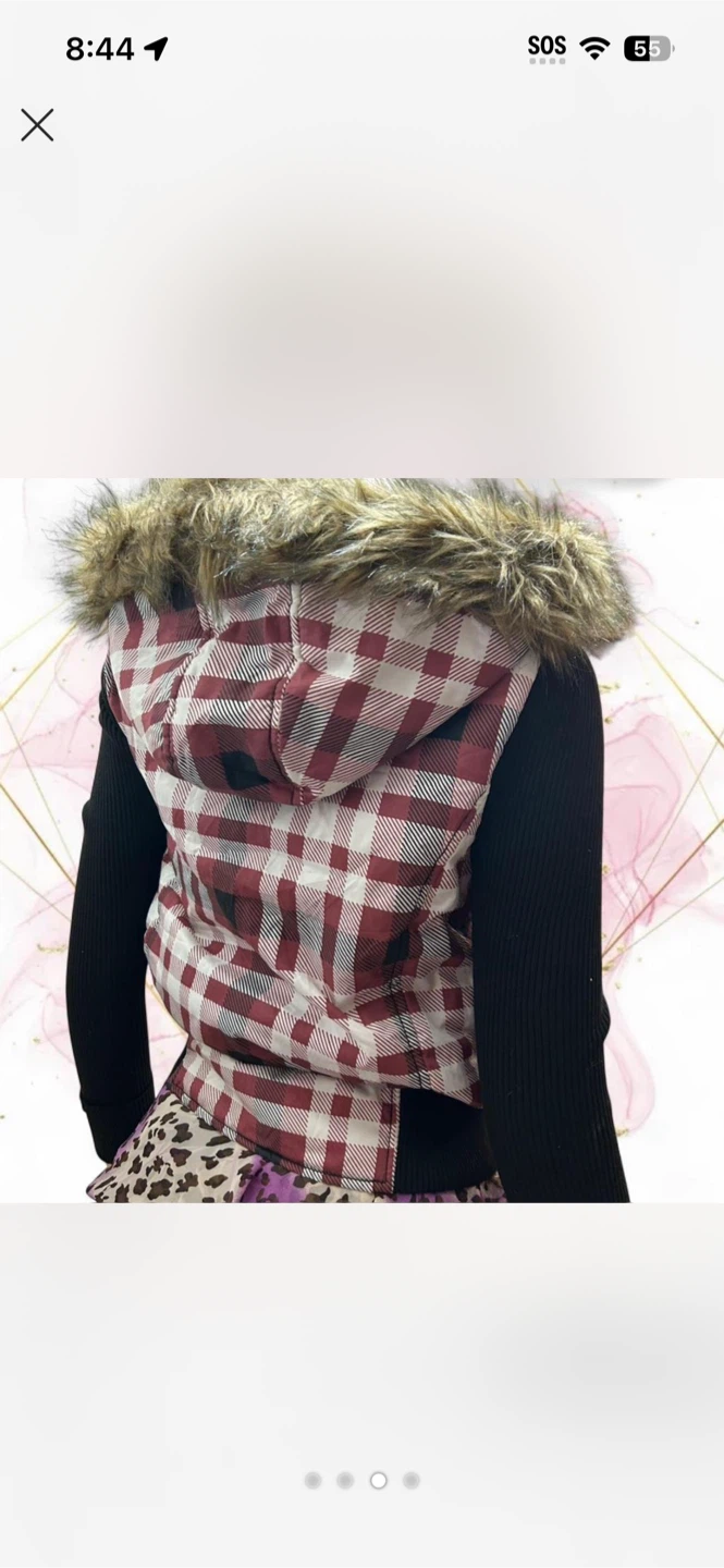 Cappuccino Puffer Vest with Fur Hood - photo 4
