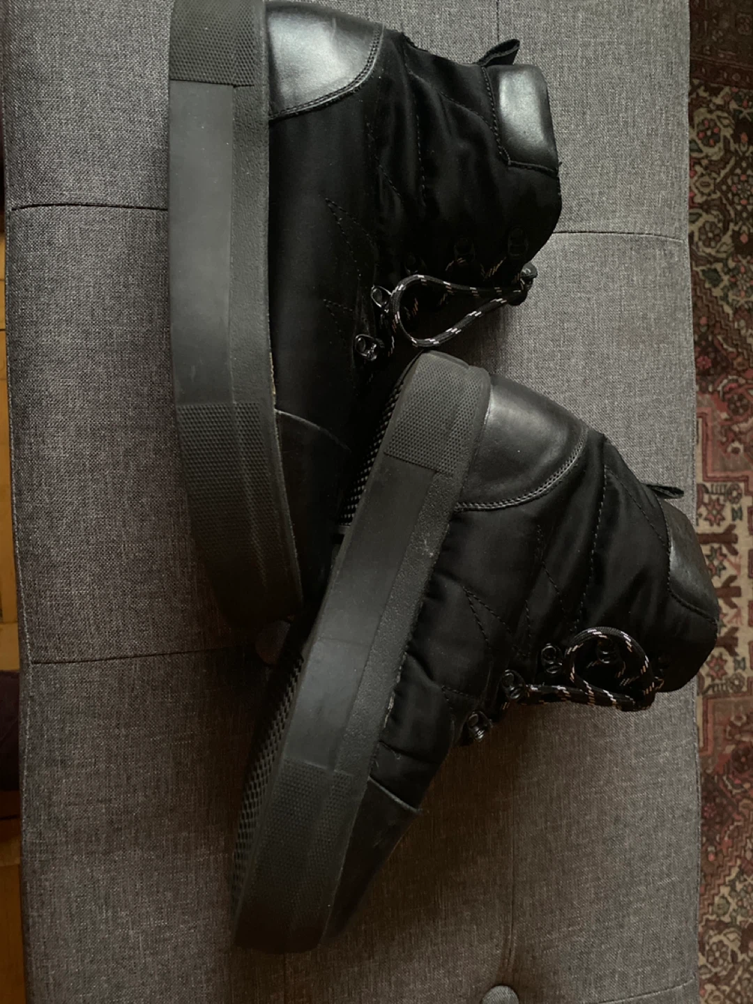 Black Quilted High-Top Boots - photo 2