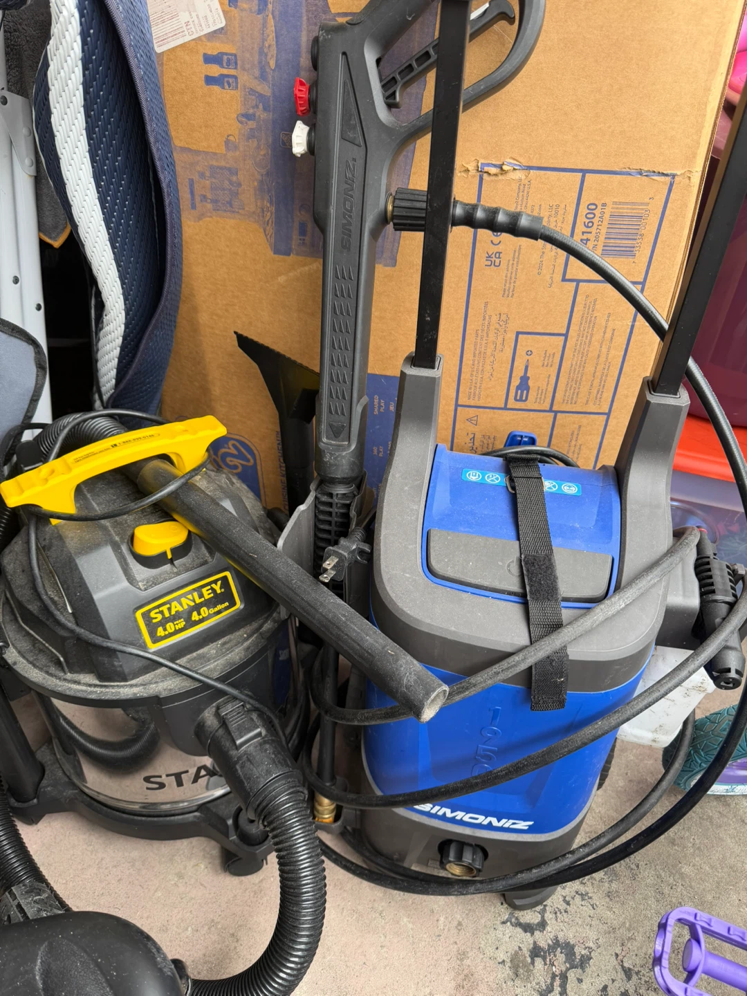 SIMONIZ Pressure Washer and STANLEY Shop Vac - photo 3