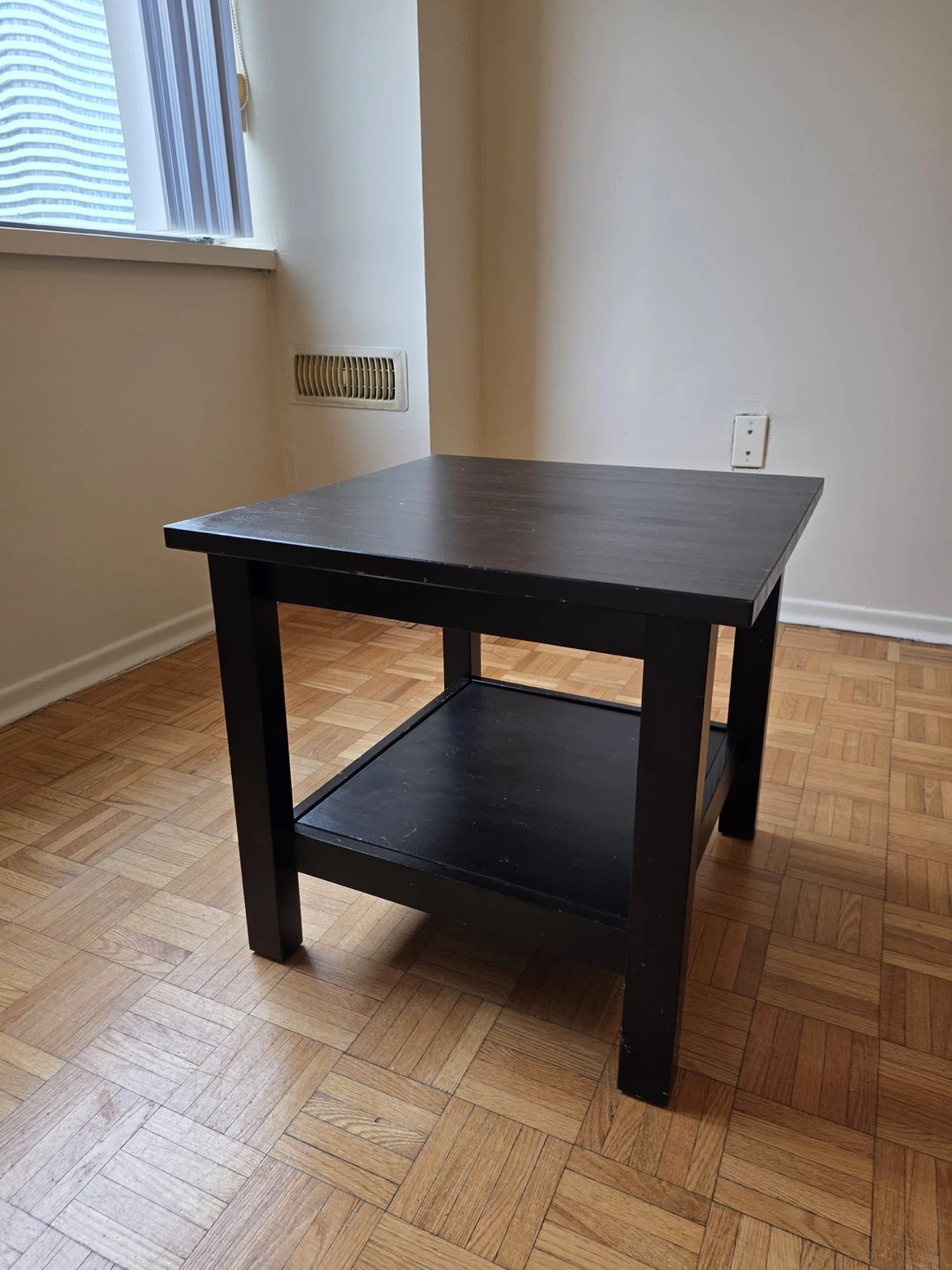 Black Side Table with Shelf