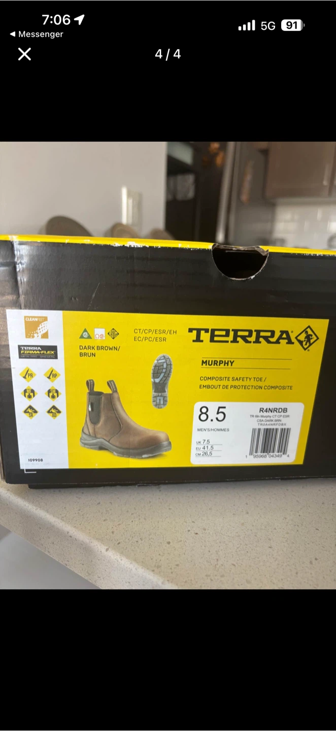 Terra Murphy Composite Safety Toe Boots - Men's Size 8.5