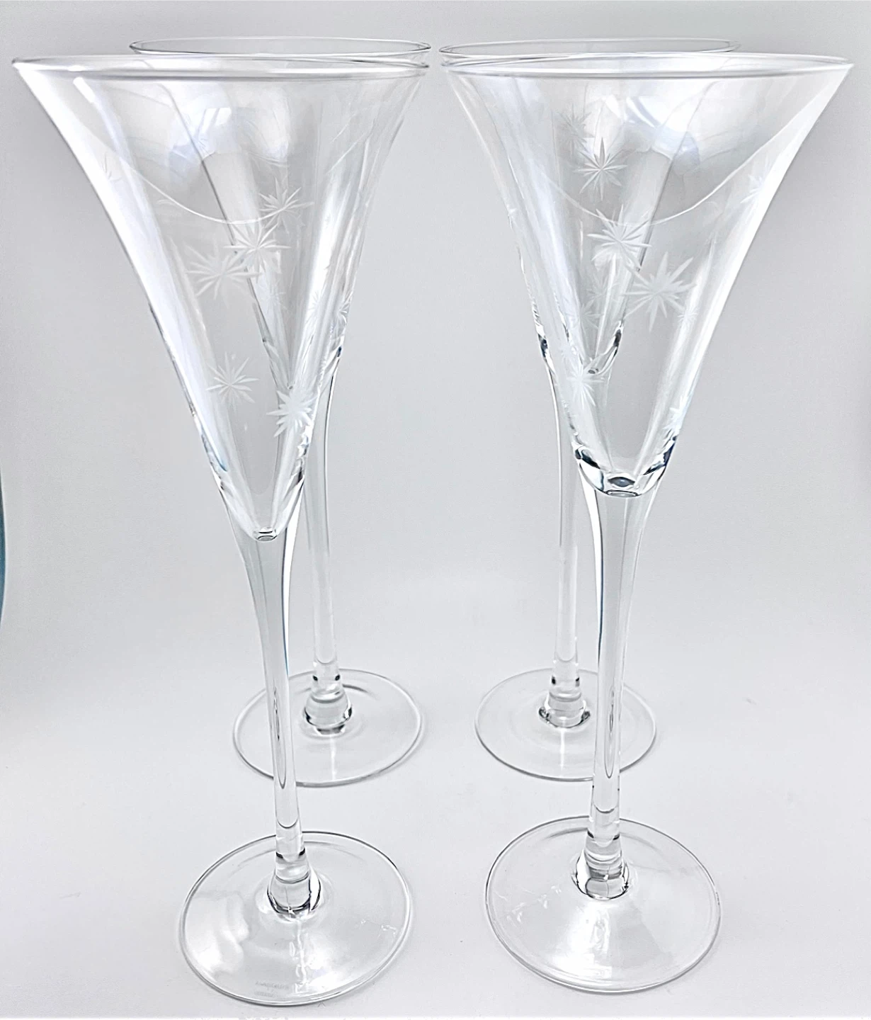 Set 4 Waterford Marquis star flute glasses