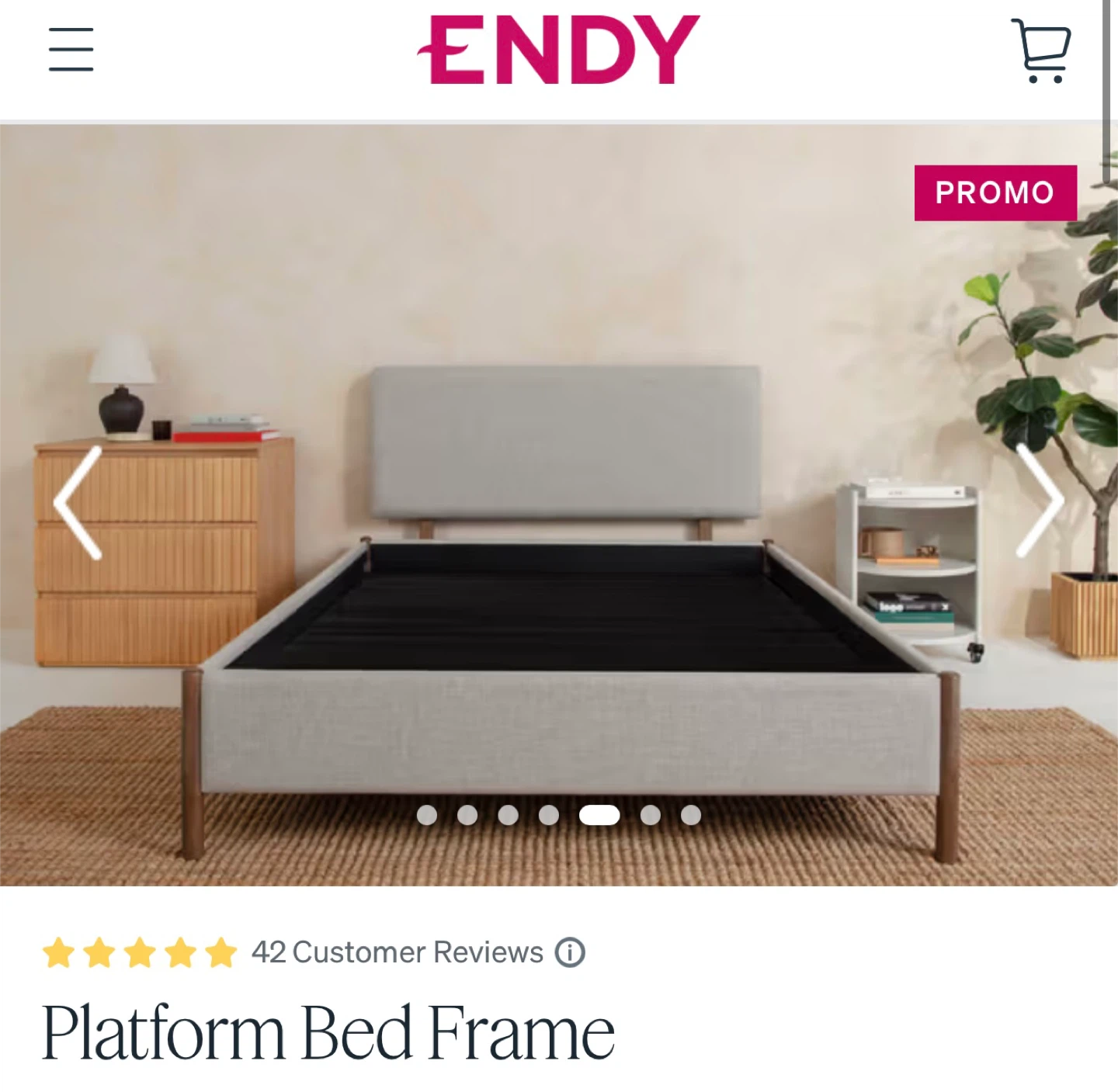 Endy Double Mattress + Platform Bed Frame + Cover - Like New - photo 2