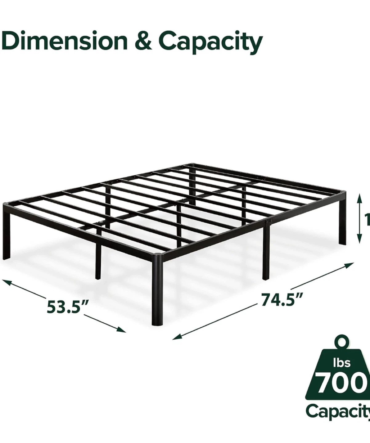 Black Metal Bed Frame - Full Size - photo 2