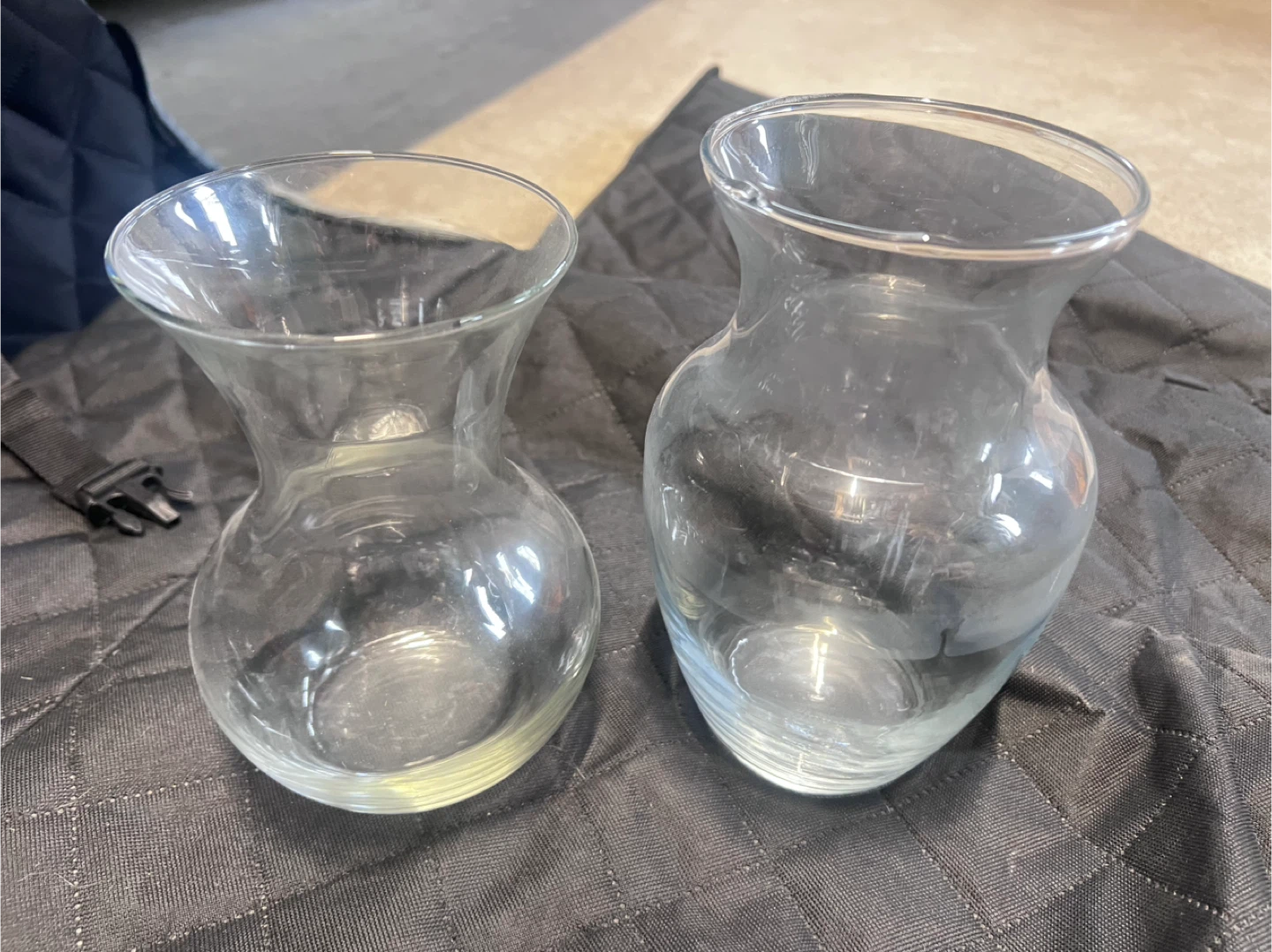 Set of 2 Clear Glass Bud Vases