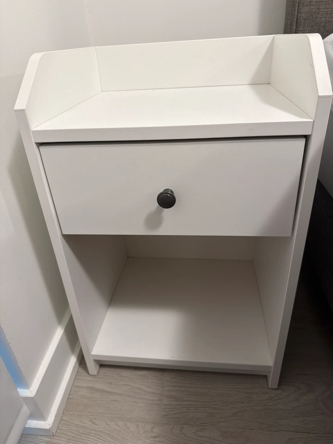 TWO White Nightstands with Drawer