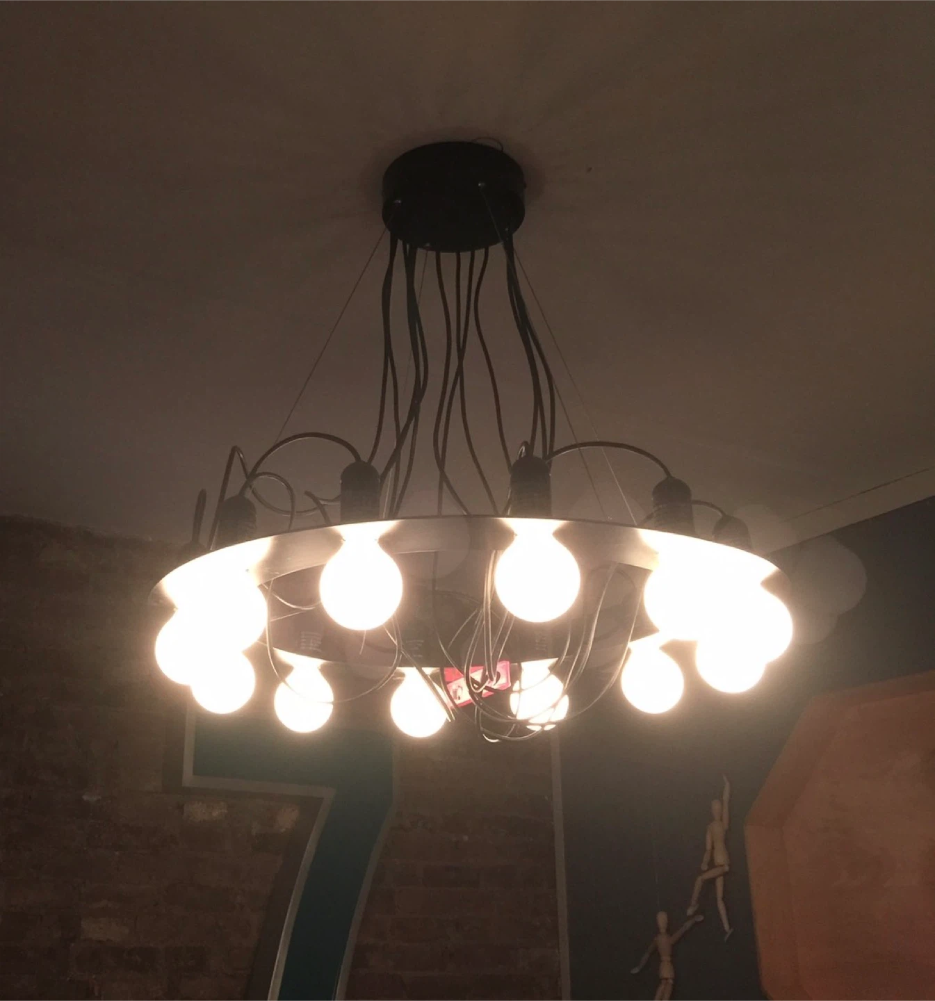 CB2 matte black 12 bulb pendant - photo 2