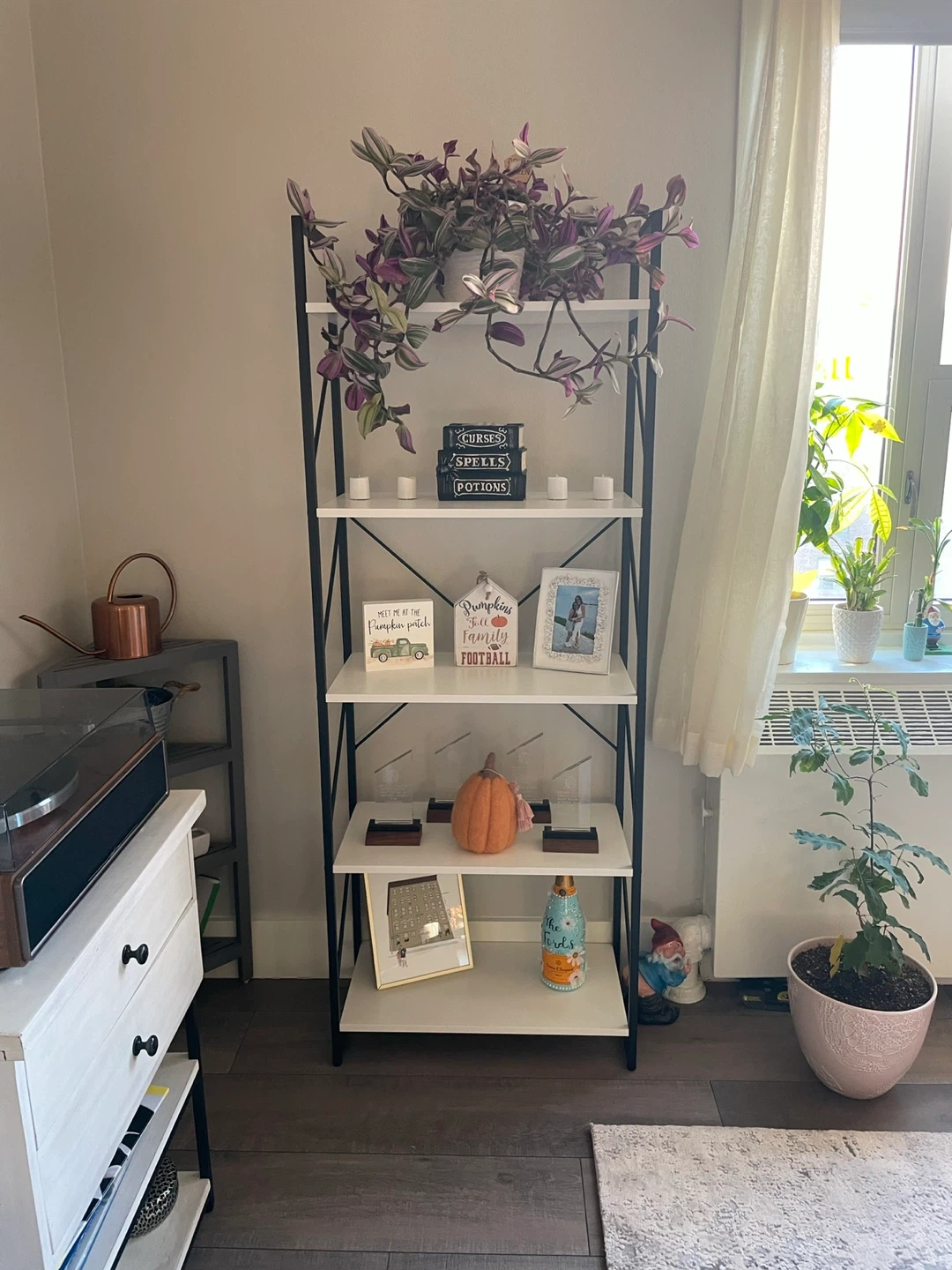 Tall White and Black Bookshelf