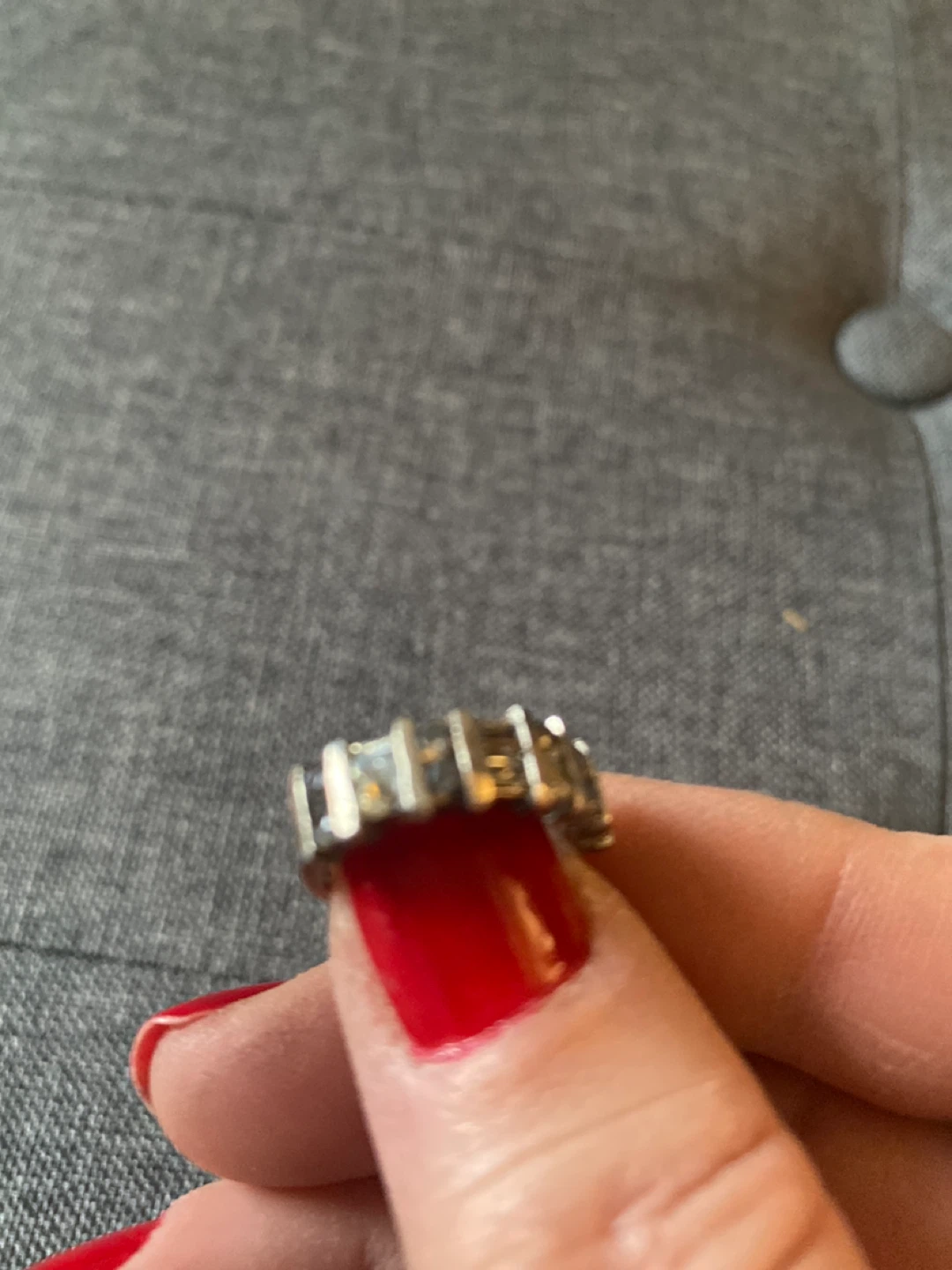 925 Silver ring with 14 Clear Stones
