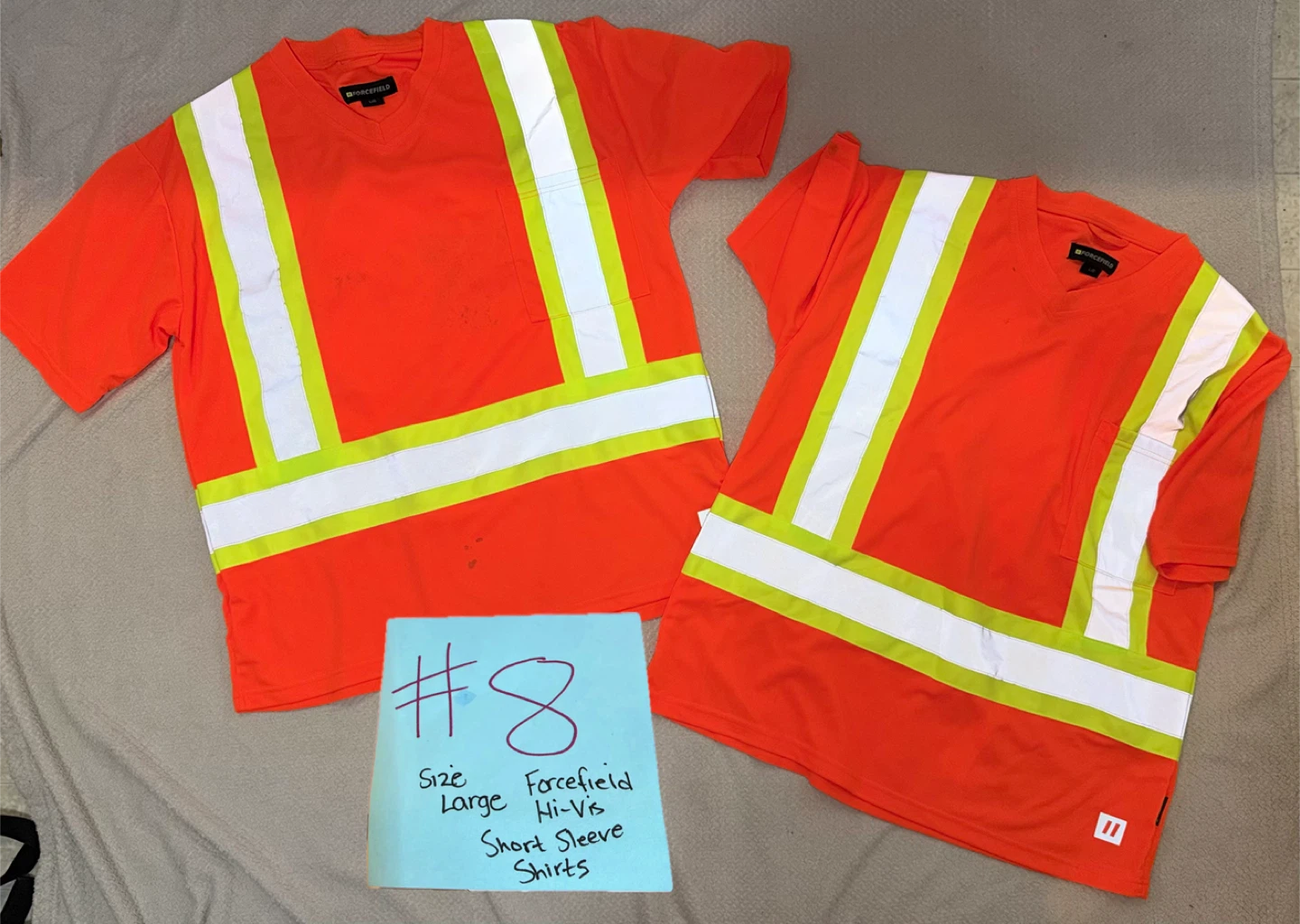 Forcefield Hi‑Vis Short Sleeve Shirts – Size Large (2 Available)