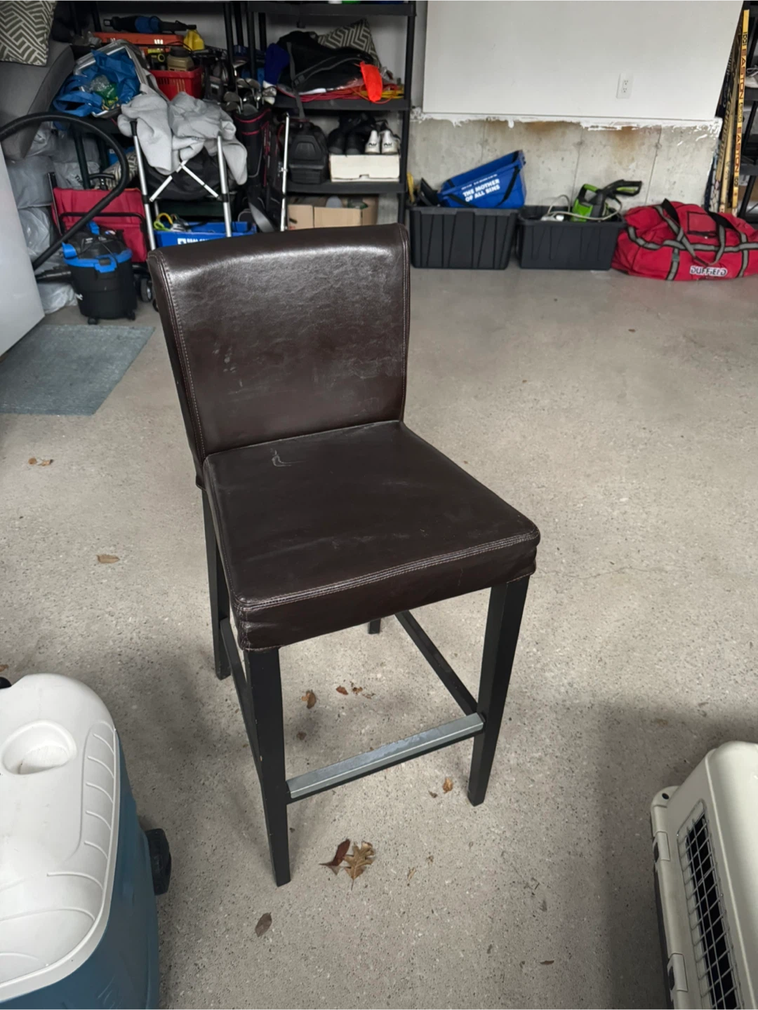 Brown Faux Leather Bar Stool