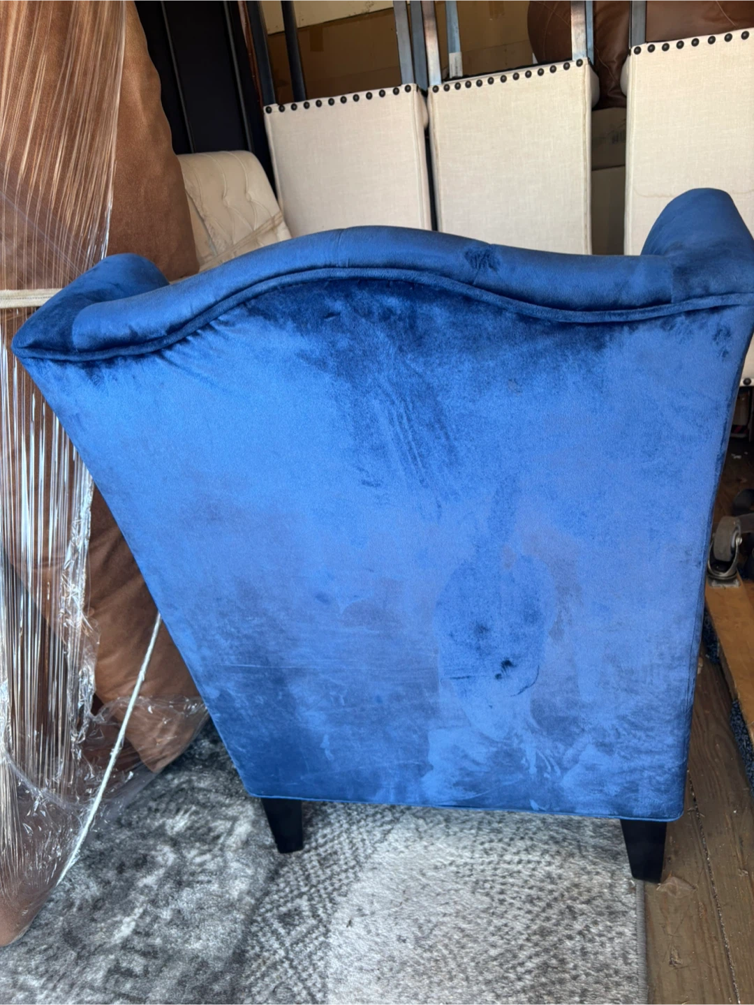 New Velvet Tufted Accent Chair blue - photo 3