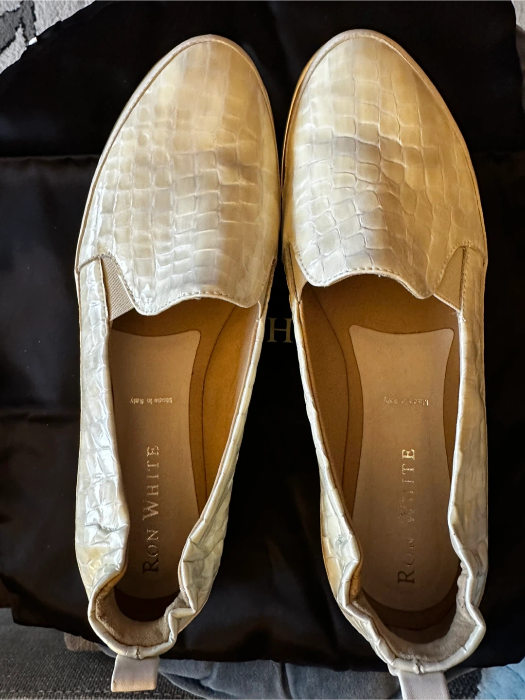 Ron White Leather Slip-On Sneakers Size 10-10.5 - photo 2