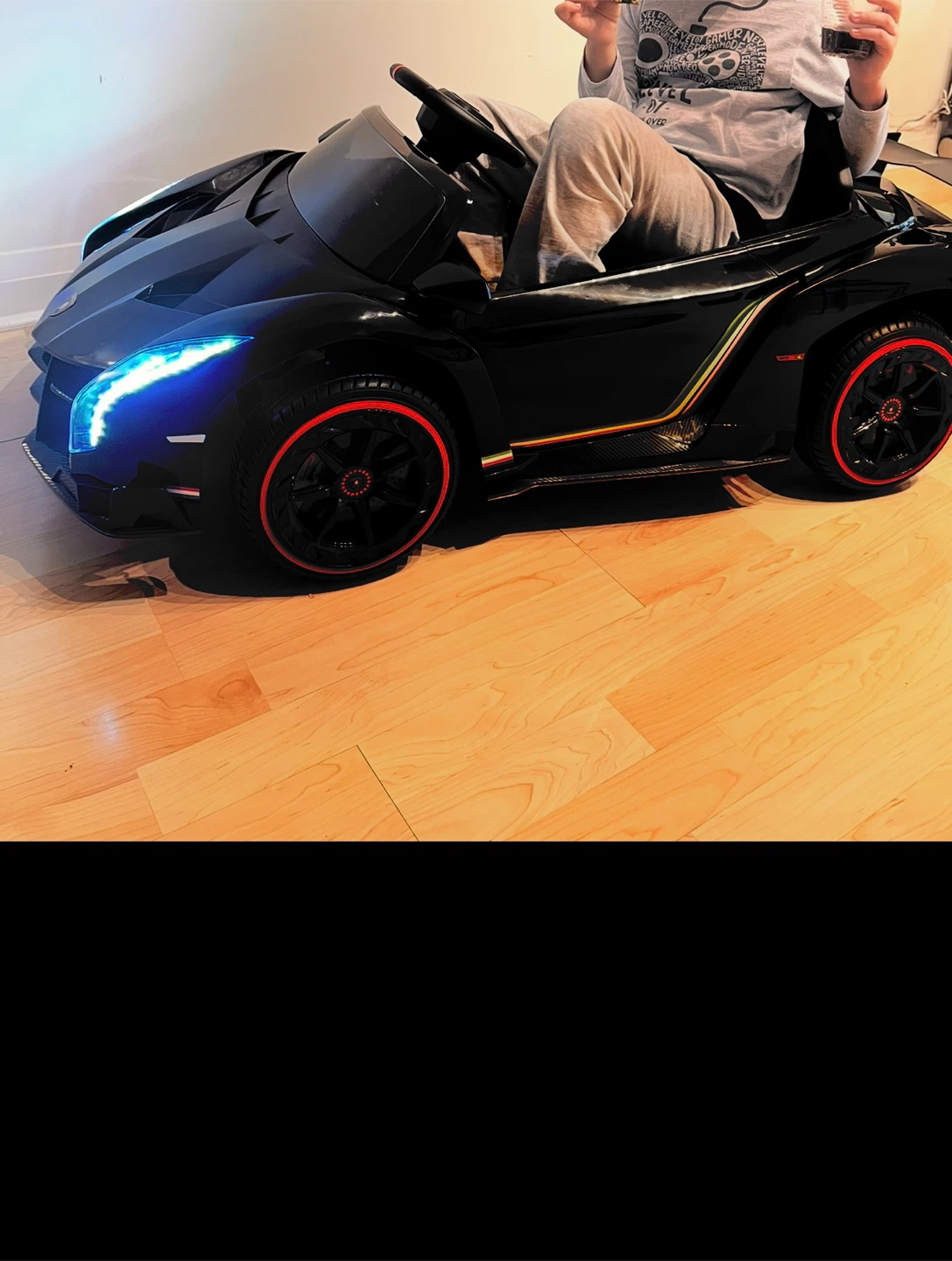 Black Ride-On Electric Sports Car
