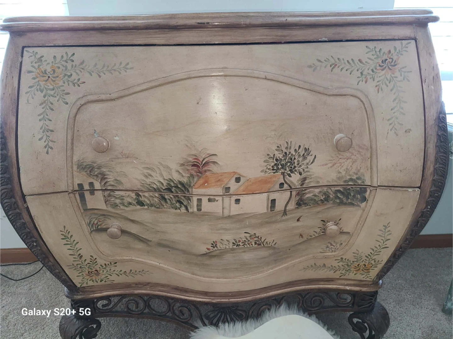 Vintage Hand-Painted Dresser with Landscape Scene - photo 3