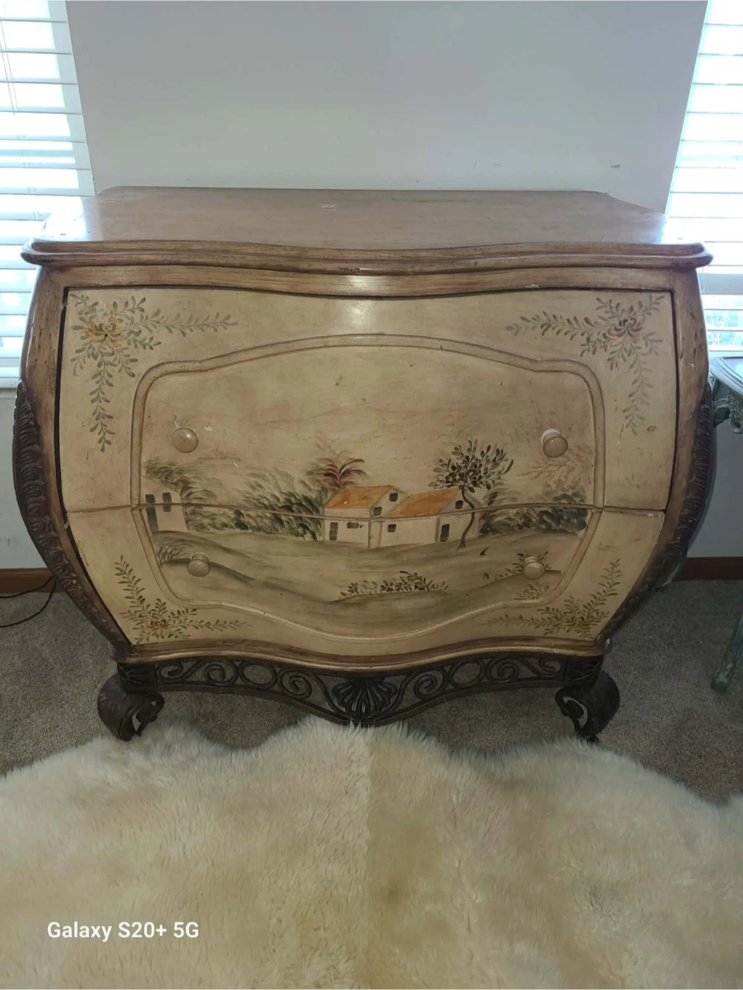 Vintage Hand-Painted Dresser with Landscape Scene - photo 2