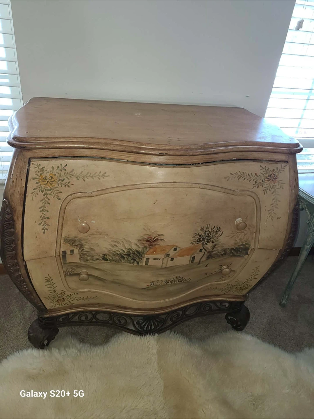 Vintage Hand-Painted Dresser with Landscape Scene - photo 5