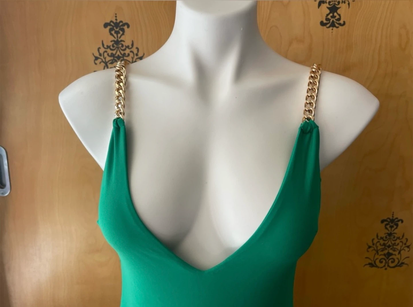 NWT Green V-Neck One Piece Dual Swimsuit & Bodysuit - photo 5