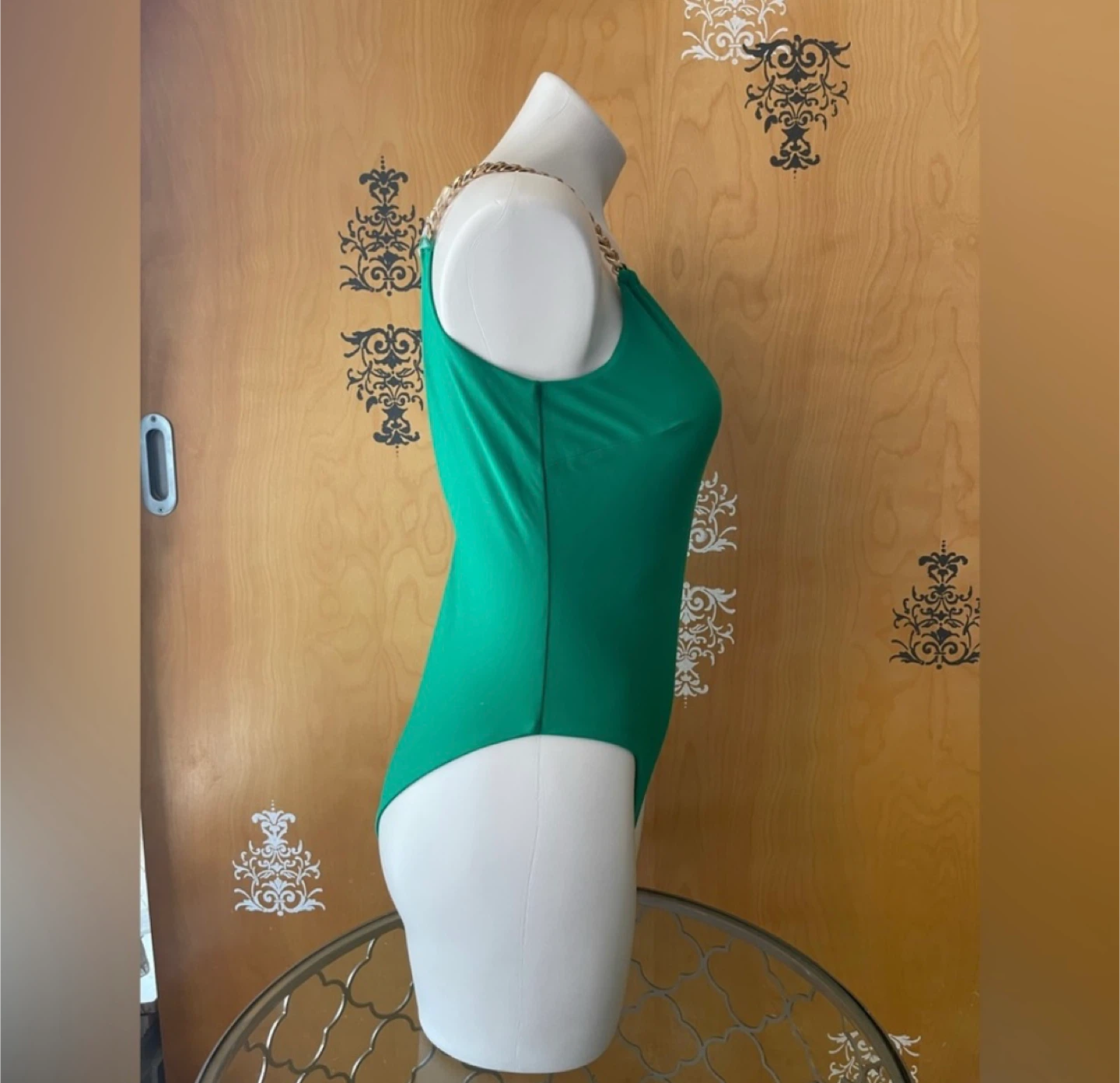 NWT Green V-Neck One Piece Dual Swimsuit & Bodysuit - photo 3