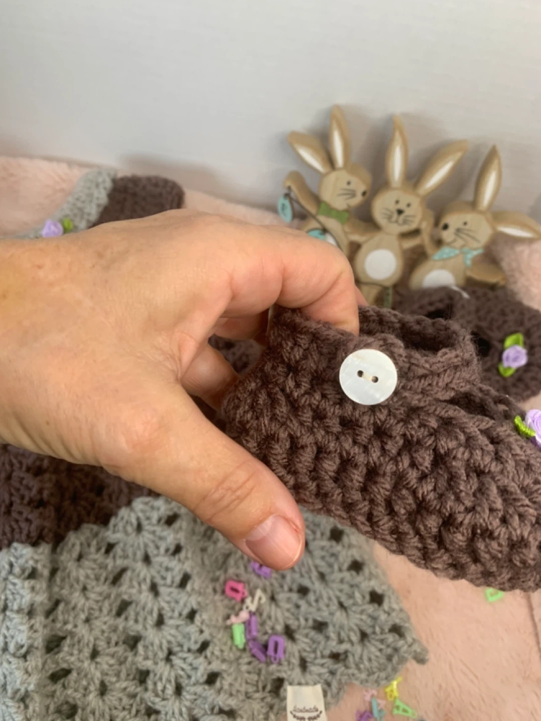 Handmade Crochet Baby Dress and Booties Set - photo 2