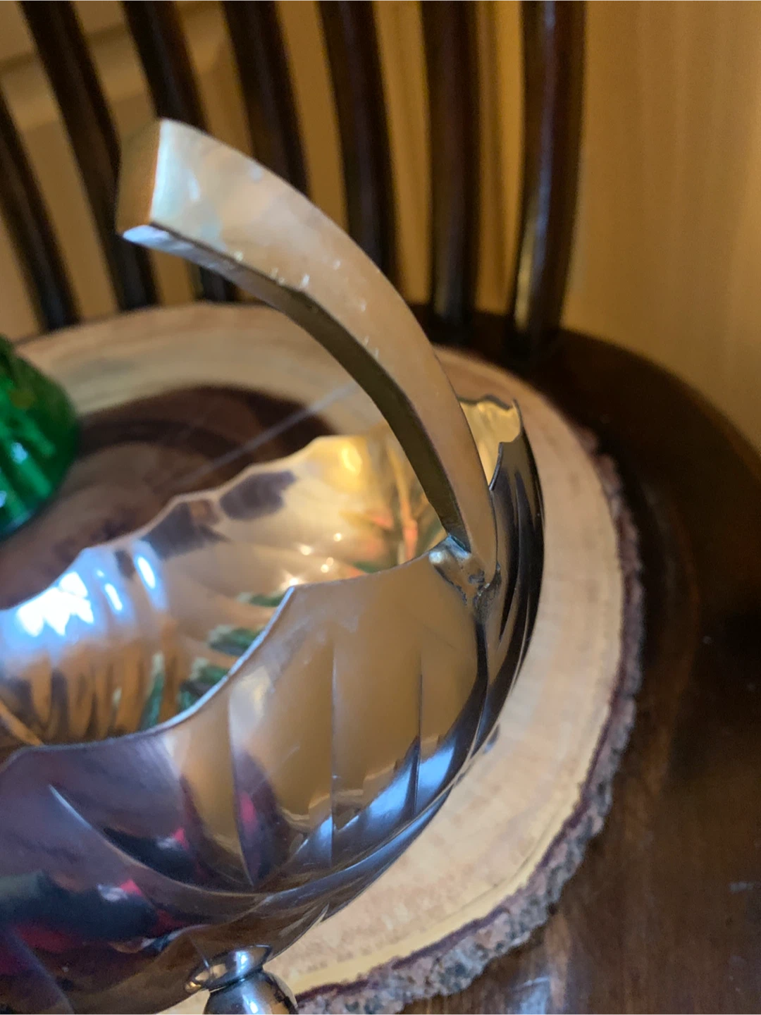 Silver Leaf Serving Dish with Brass Petiole - photo 4