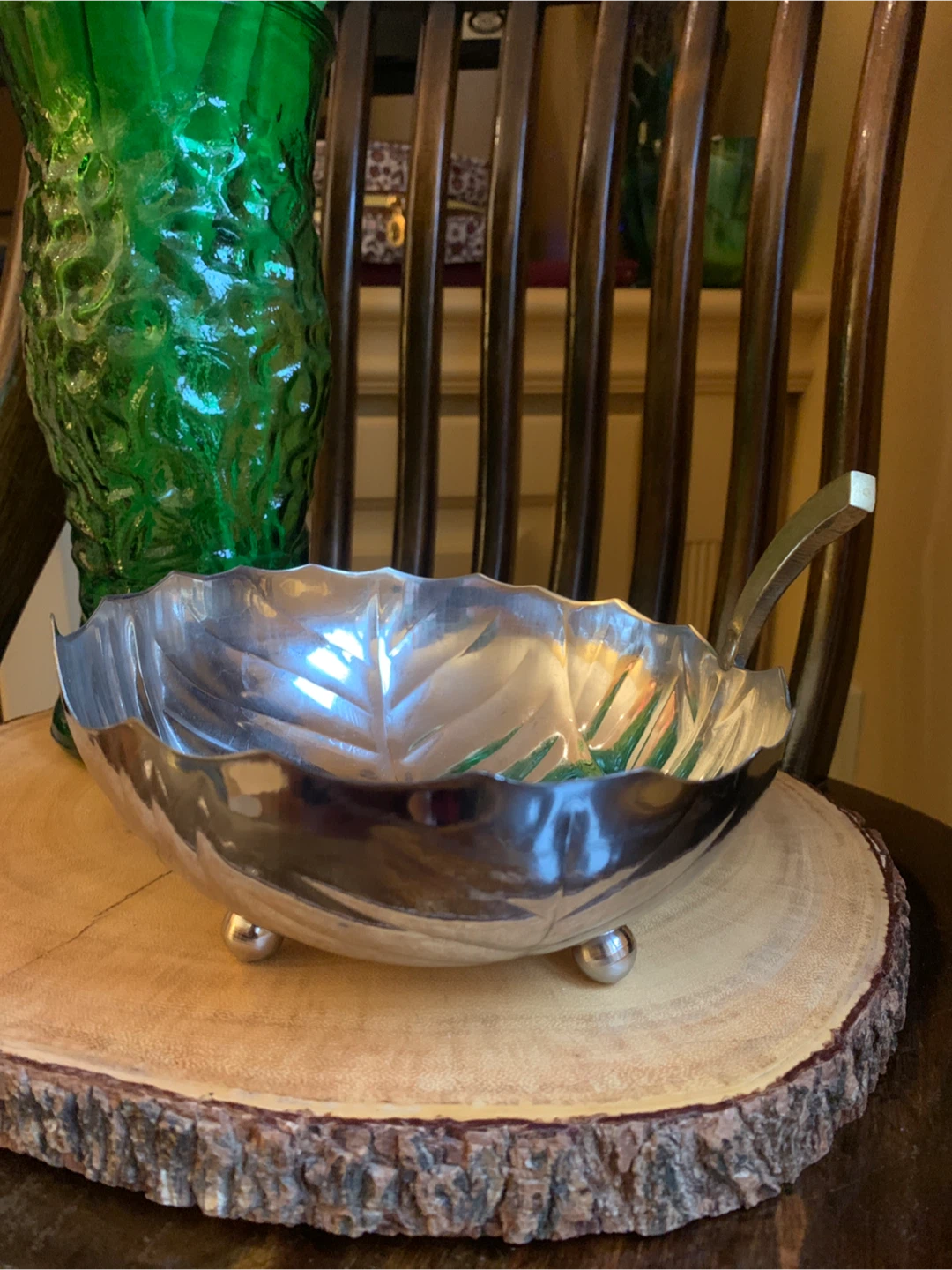 Silver Leaf Serving Dish with Brass Petiole - photo 5