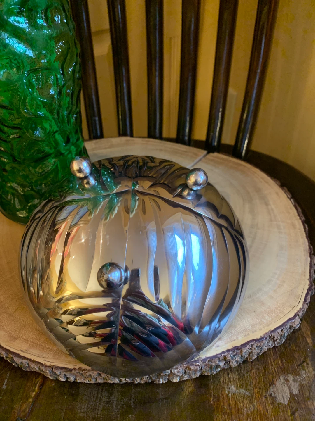 Silver Leaf Serving Dish with Brass Petiole - photo 3