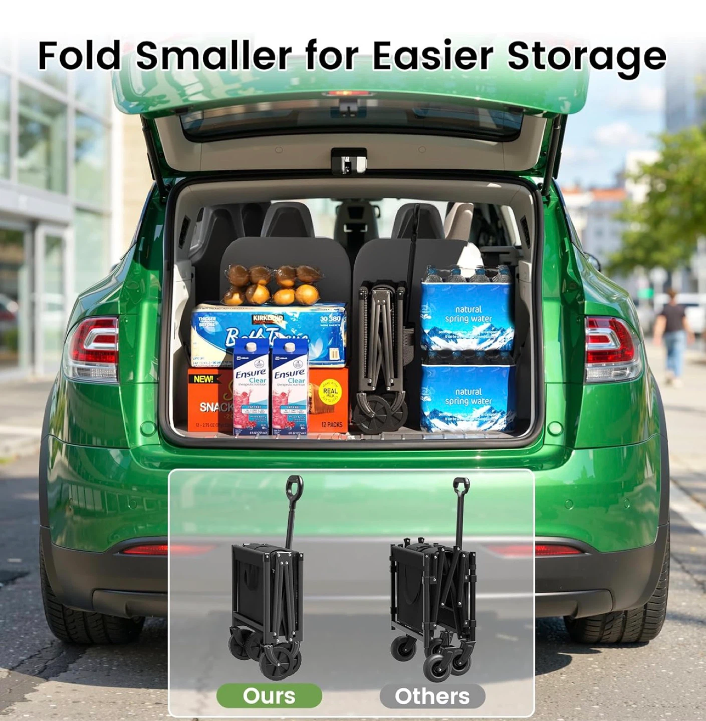 Black Folding Outdoor Utility Wagon Cart with Wheels - photo 5