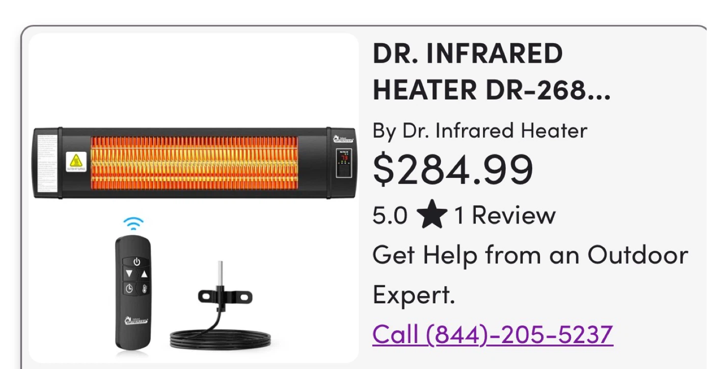 Dr Infrared Heater DR-238 Carbon Infrared Outdoor Heater