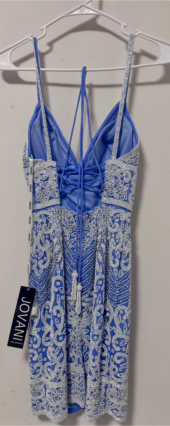 Jovani Blue Beaded Mini Dress - photo 3