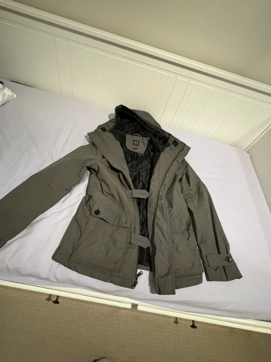 Armani Exchange Men's Grey Parka Jacket