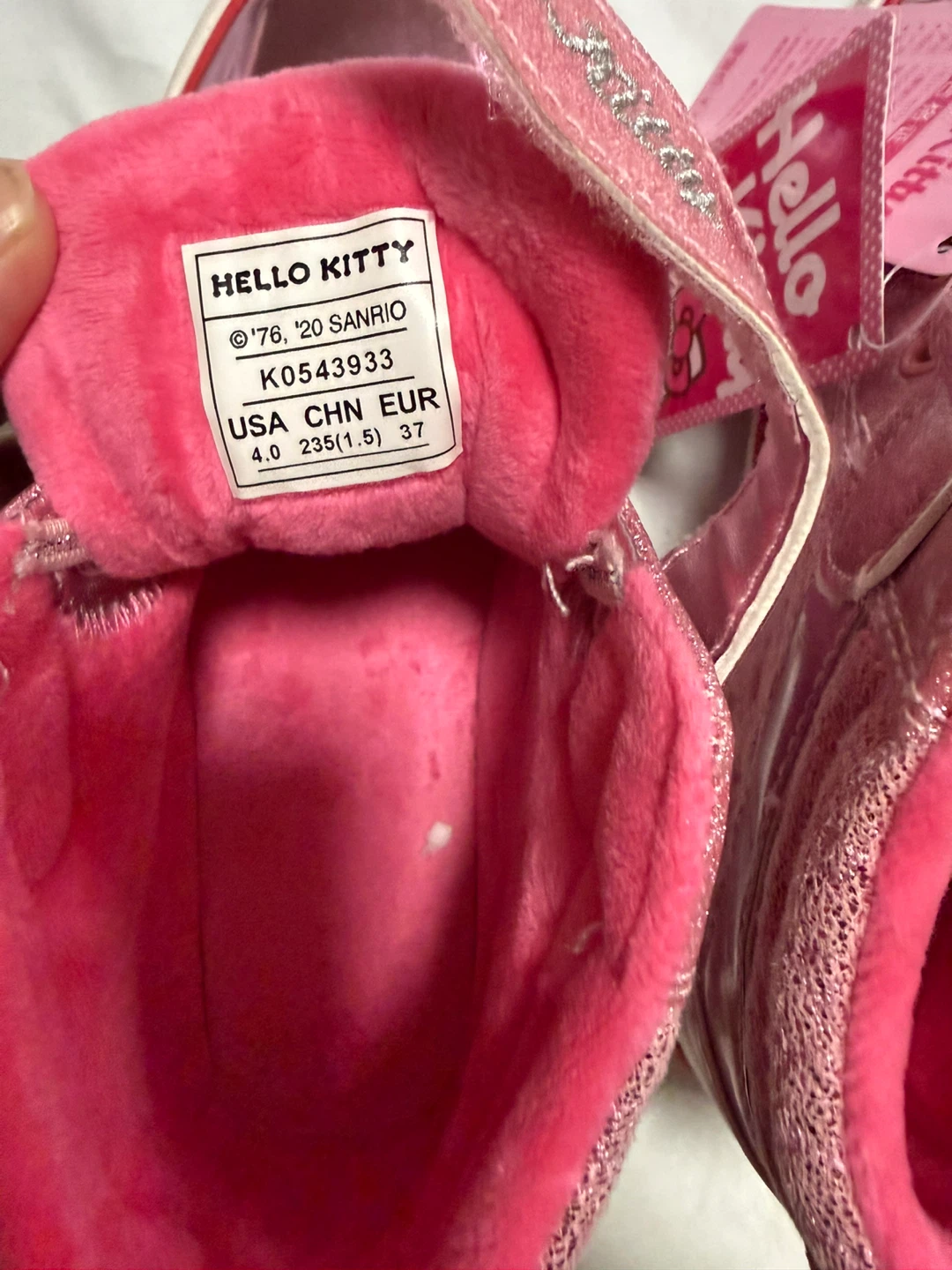 Hello Kitty Pink Glitter High Top Sneakers Size 37 - photo 4