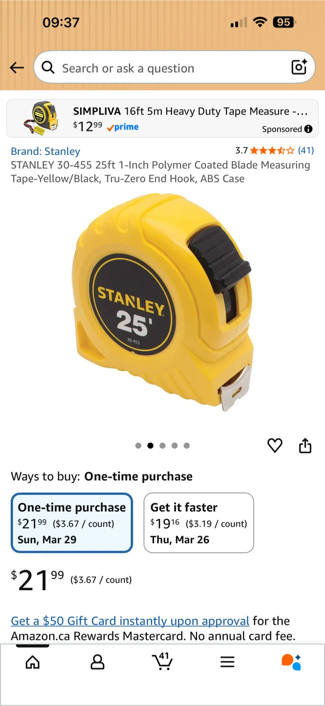 Stanley 25ft Tape Measure
